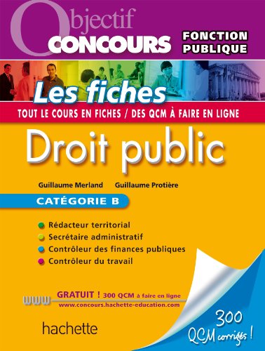 Stock image for Objectif Concours - Fiches - Droit public, Catgorie B for sale by medimops