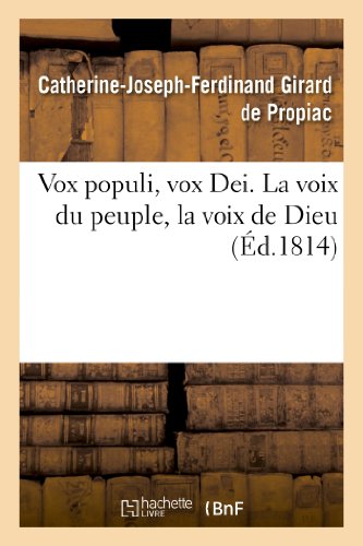 Beispielbild fr Vox populi, vox Dei. La voix du peuple, la voix de Dieu (Litterature) zum Verkauf von Buchpark