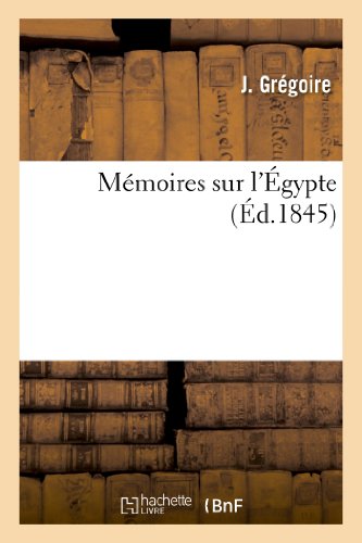 Stock image for Mmoires sur l'gypte Histoire for sale by PBShop.store US