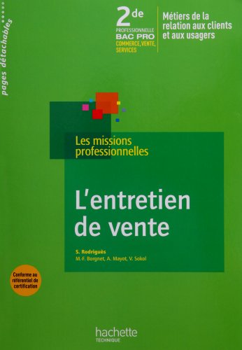 9782011807656: L'entretien de vente 2de Bac Pro - Livre lve - Ed.2009