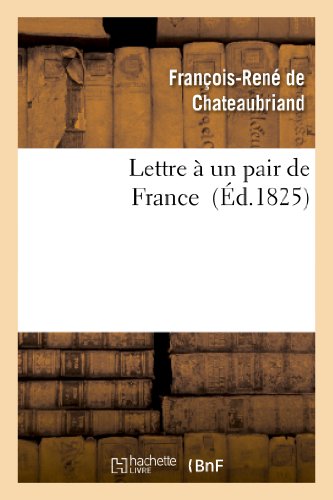 Imagen de archivo de Lettre un pair de France Histoire a la venta por PBShop.store US