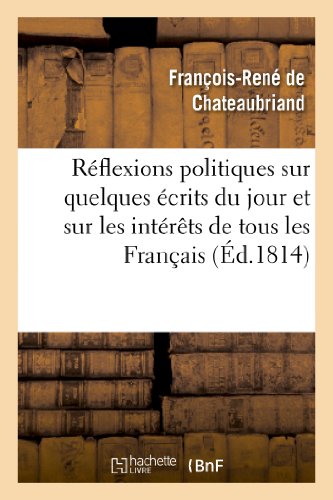 9782011858344: Rflexions politiques sur quelques crits du jour et sur les intrts de tous les Franais (Sciences Sociales)