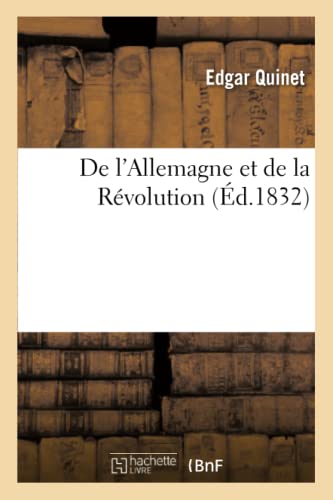 Beispielbild fr de l'Allemagne Et de la Rvolution (Sciences Sociales) (French Edition) zum Verkauf von Lucky's Textbooks