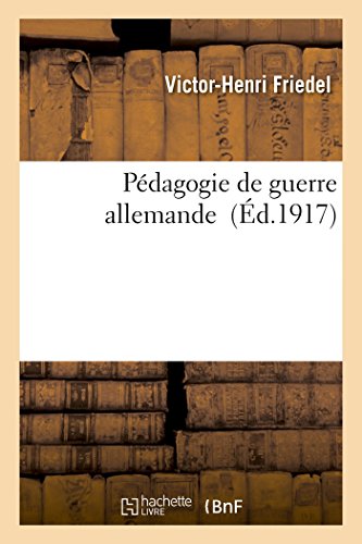 Stock image for Pdagogie de Guerre Allemande (Sciences Sociales) (French Edition) for sale by Lucky's Textbooks