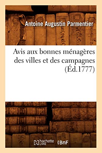 Stock image for Avis Aux Bonnes Mnagres Des Villes Et Des Campagnes (d.1777) (Savoirs Et Traditions) (French Edition) for sale by Books Unplugged