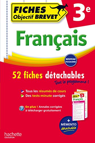 Stock image for Objectif Brevet Fiches Dtachables Franais for sale by Ammareal