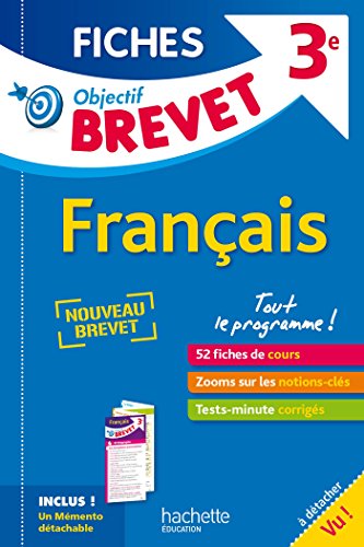 Stock image for Objectif Brevet 3e - Fiches Dtachables Franais - Nouveau programme 2016 for sale by Ammareal