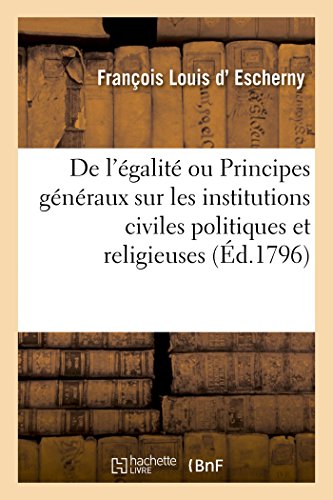 Stock image for de l'galit (Sciences Sociales) (French Edition) for sale by Lucky's Textbooks