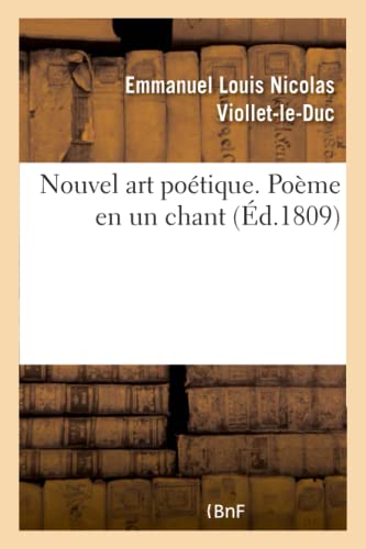 Imagen de archivo de Nouvel Art Potique. Pome En Un Chant (Litterature) (French Edition) a la venta por Lucky's Textbooks