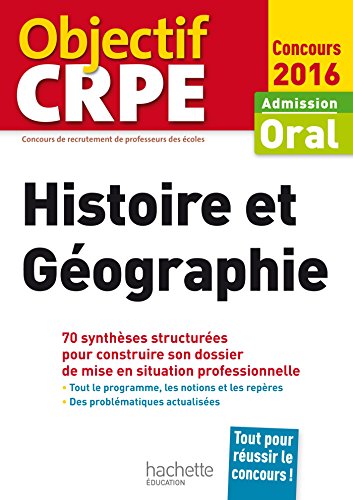 Imagen de archivo de CRPE en fiches : Histoire Gographie - 2016 a la venta por Ammareal