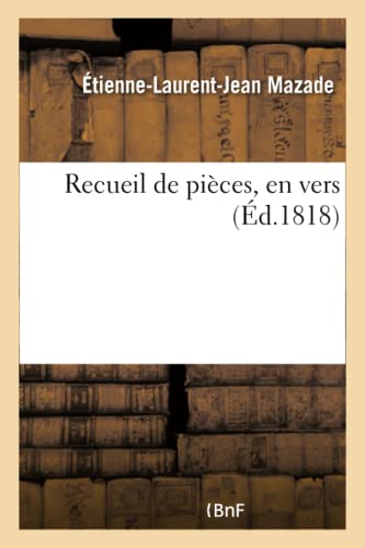 9782014055320: Recueil de Pices, En Vers (French Edition)