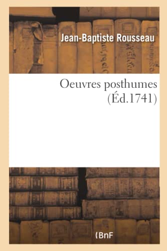 Stock image for Oeuvres Posthumes (French Edition) for sale by Lucky's Textbooks