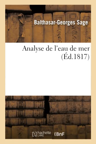 Stock image for Analyse de l'Eau de Mer (Sciences) (French Edition) for sale by Lucky's Textbooks