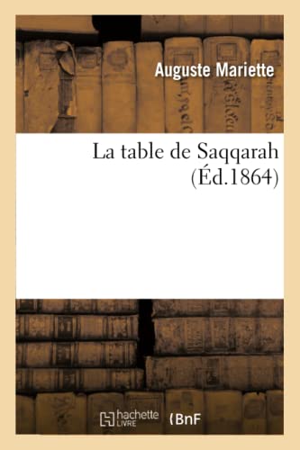 9782014460537: La table de Saqqarah (Histoire)