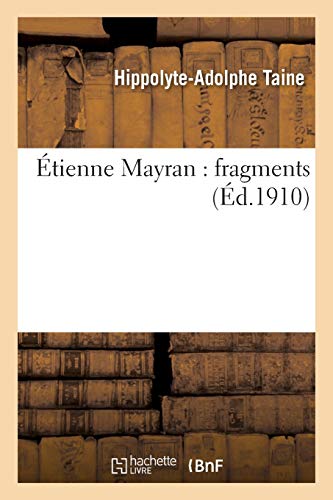 Beispielbild fr tienne Mayran: Fragments (Litterature) (French Edition) zum Verkauf von Lucky's Textbooks