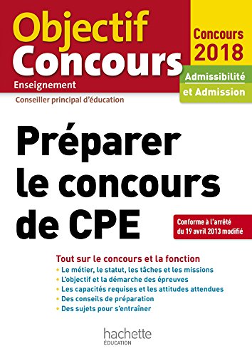 Beispielbild fr Prparer Le Concours De CPE 2018 zum Verkauf von Ammareal