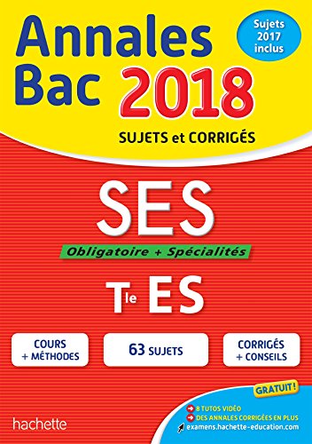 Stock image for Annales Bac 2018 SES Term ES for sale by Ammareal