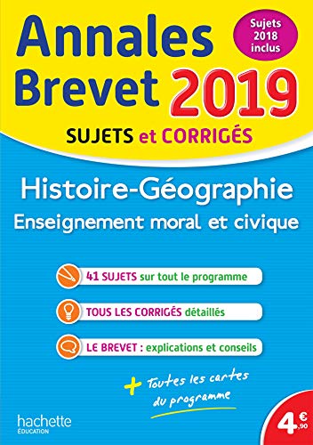 Stock image for Annales Nouveau Brevet 2019 Histoire-Gographie-EMC for sale by Librairie Th  la page