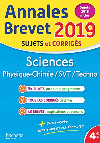 Stock image for Annales Nouveau Brevet 2019 Physique-Chimie-SVT for sale by Librairie Th  la page