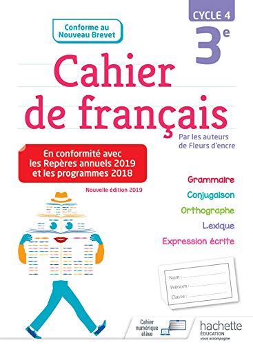 Imagen de archivo de Cahier de franais cycle 4 / 3e - d. 2019 a la venta por medimops