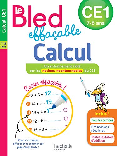 9782017069577: Bled effaable Calcul CE1