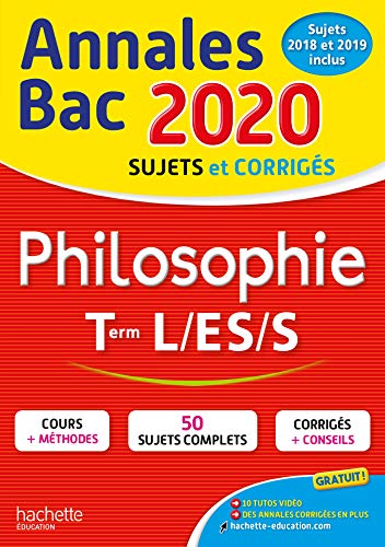 Stock image for Annales Bac 2020 Philosophie Term L, ES, S for sale by WorldofBooks