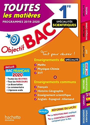 Imagen de archivo de Objectif Bac 1re Enseignements communs + Spcialits Maths-Physique-Chimie-SVT BAC 2020 a la venta por Ammareal