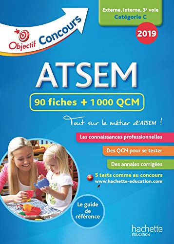 Stock image for Objectif Concours 2019 ATSEM 90 Fiches 1000 QCM for sale by medimops