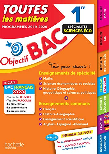 9782017082453: Objectif Bac 1re Enseignements communs + Spcialits Maths-SES-Histoire-Go BAC 2020