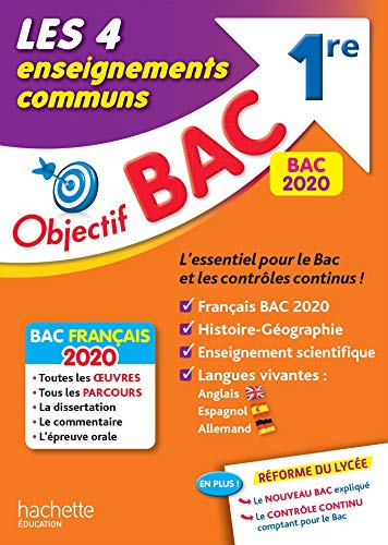 Imagen de archivo de Objectif Bac 1re Enseignements communs BAC 2020 a la venta por Ammareal