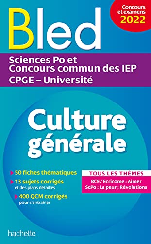 Beispielbild fr Bled Culture Gnrale : Sciences Po Et Concours Commun Des Iep, Cpge, Universit : Tous Les Thmes, zum Verkauf von RECYCLIVRE