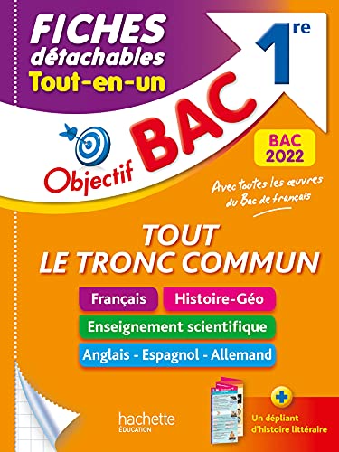 Stock image for Objectif BAC Fiches dtachables Tout le tronc commun 1re BAC 2022 Pinon, Amlie; Sourisse, Amandine; Lonard, Arnaud; Thau, Nathalie; Binz, Pierre; Dessaint, Sbastien; Garnier, Caroline; Salaun, Michael et Veyrier-Milan, Vronique for sale by BIBLIO-NET