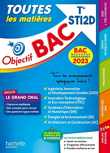 Beispielbild fr Objectif BAC 2023 Term STI2D Toutes les matires Benguella, Fethi; Blanc, Denise; Blanc, Bernard; Frattini, Fabrice; Torres Vera, Oscar; Prost, Alain; Garnier, Caroline; Cirefice, Bruno; Masmoudi, Moez; Yahi, Sahed; Nadalon, Luc; Rjaud, Luc; Rey-Nony, Marie-Pierre; Durand, Yohann et Nieuviarts, Nathalie zum Verkauf von BIBLIO-NET