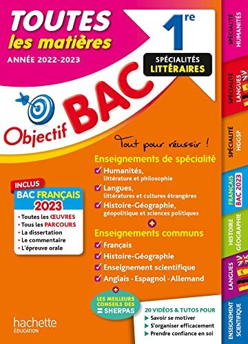 Stock image for Objectif Bac 2023 - 1re Spcialits littraires Toutes les matires Teper, Laurence; Dessaint, Sbastien; Lisle, Isabelle de; Lonard, Arnaud; Garnier, Caroline; Salan, Michal; Adoumi, Vincent; Veyrier-Milan, Vronique; Thau, Nathalie et Binz, Pierre for sale by BIBLIO-NET