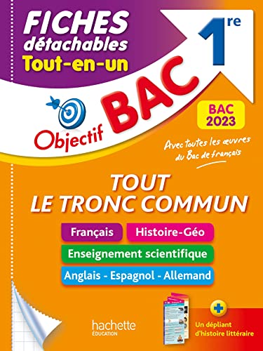 Stock image for Objectif BAC Fiches dtachables Tout le tronc commun 1re BAC 2023 Pinon, Amlie; Sourisse, Amandine; Lonard, Arnaud; Thau, Nathalie; Binz, Pierre; Dessaint, Sbastien; Garnier, Caroline; Salaun, Michael et Veyrier-Milan, Vronique for sale by BIBLIO-NET