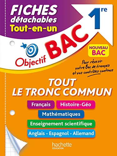 9782017226062: Objectif BAC Fiches dtachables Tout le tronc commun 1re BAC 2024