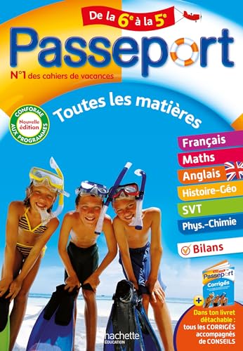 Beispielbild fr Passeport - Toutes les matires - De la 6e  la 5e - Cahier de vacances 2024 zum Verkauf von Ammareal