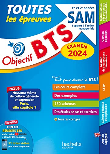 Imagen de archivo de Objectif BTS SAM (1re et 2e années) - Toutes les épreuves, examen 2024 [FRENCH LANGUAGE - Soft Cover ] a la venta por booksXpress