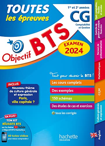 Stock image for Objectif BTS CG (1re et 2e années) - Toutes les épreuves, examen 2024 [FRENCH LANGUAGE - Soft Cover ] for sale by booksXpress