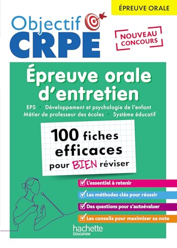 Beispielbild fr Objectif CRPE - 100 fiches efficaces pour bien rviser - preuve orale d'entretien zum Verkauf von Gallix