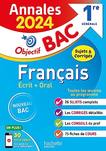 Beispielbild fr Annales Objectif BAC 2024 - Franais 1res: Sujets & corrigs zum Verkauf von Buchpark