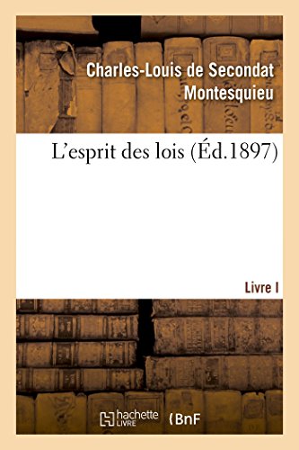 Beispielbild fr L'Esprit Des Lois (French Edition) zum Verkauf von Book Deals