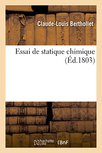 Beispielbild fr Essai de statique chimique zum Verkauf von PBShop.store US