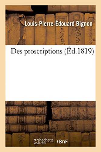 Stock image for Des proscriptions for sale by PBShop.store US