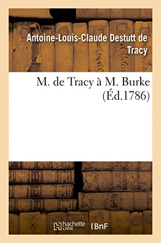 9782019707699: M. de Tracy  M. Burke (Histoire)