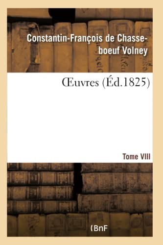 Beispielbild fr Oeuvres Tome VIII (French Edition) zum Verkauf von Lucky's Textbooks