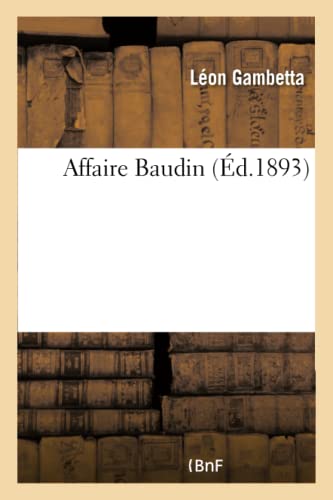 Beispielbild fr Affaire Baudin (French Edition) zum Verkauf von Lucky's Textbooks