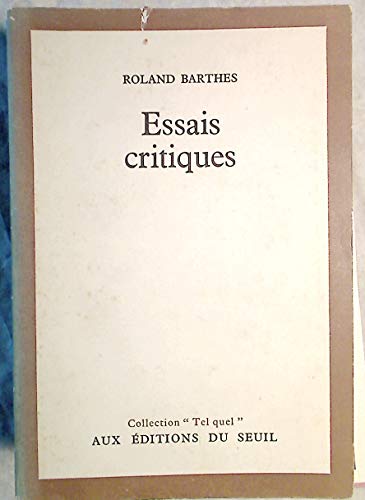 Essais critiques (9782020019231) by Barthes, Roland: