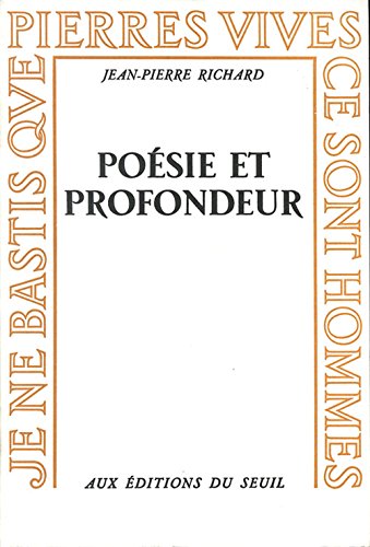 9782020025805: Posie et Profondeur (Pierres vives)