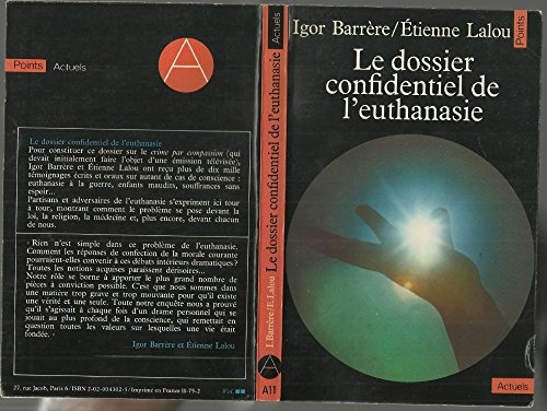 Stock image for DOSSIER CONFIDENTIEL DE L'EUTHANASIE (LE for sale by Des livres et nous